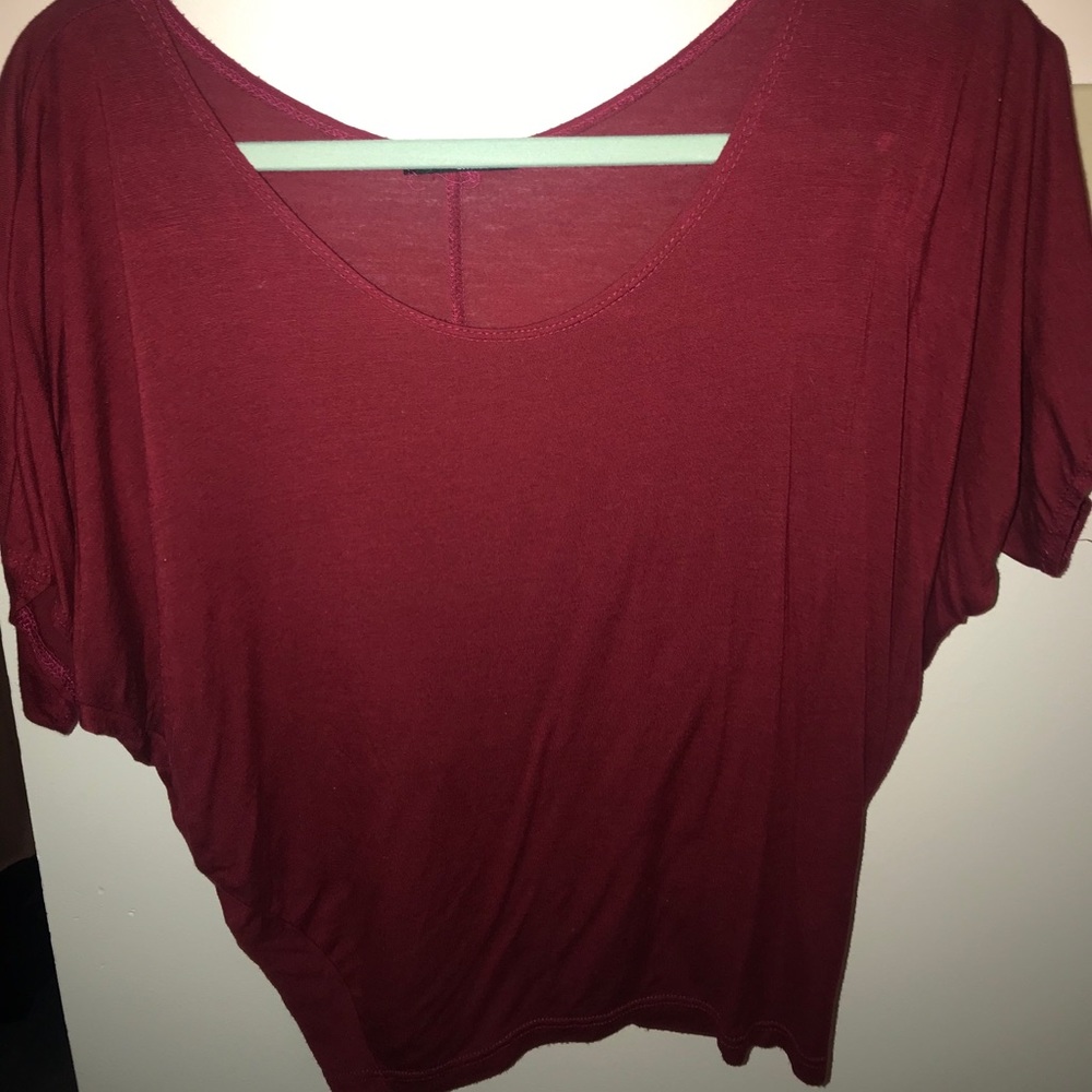 Loose fitted deep red shirt